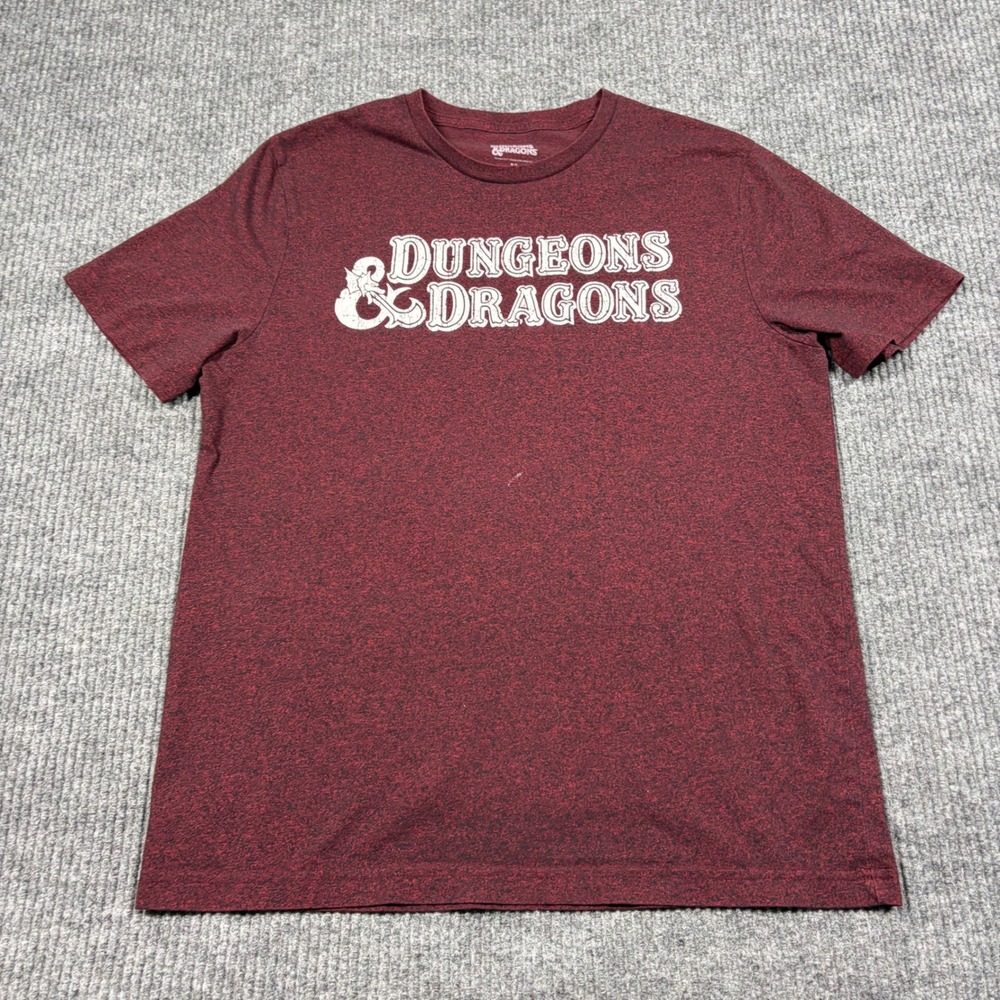 Dungeons & Dragons Mens T-Shirt M Maroon Heather Graphic Tee D&D Wizards